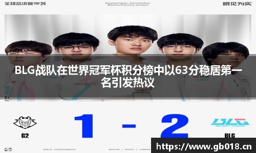 BLG战队在世界冠军杯积分榜中以63分稳居第一名引发热议